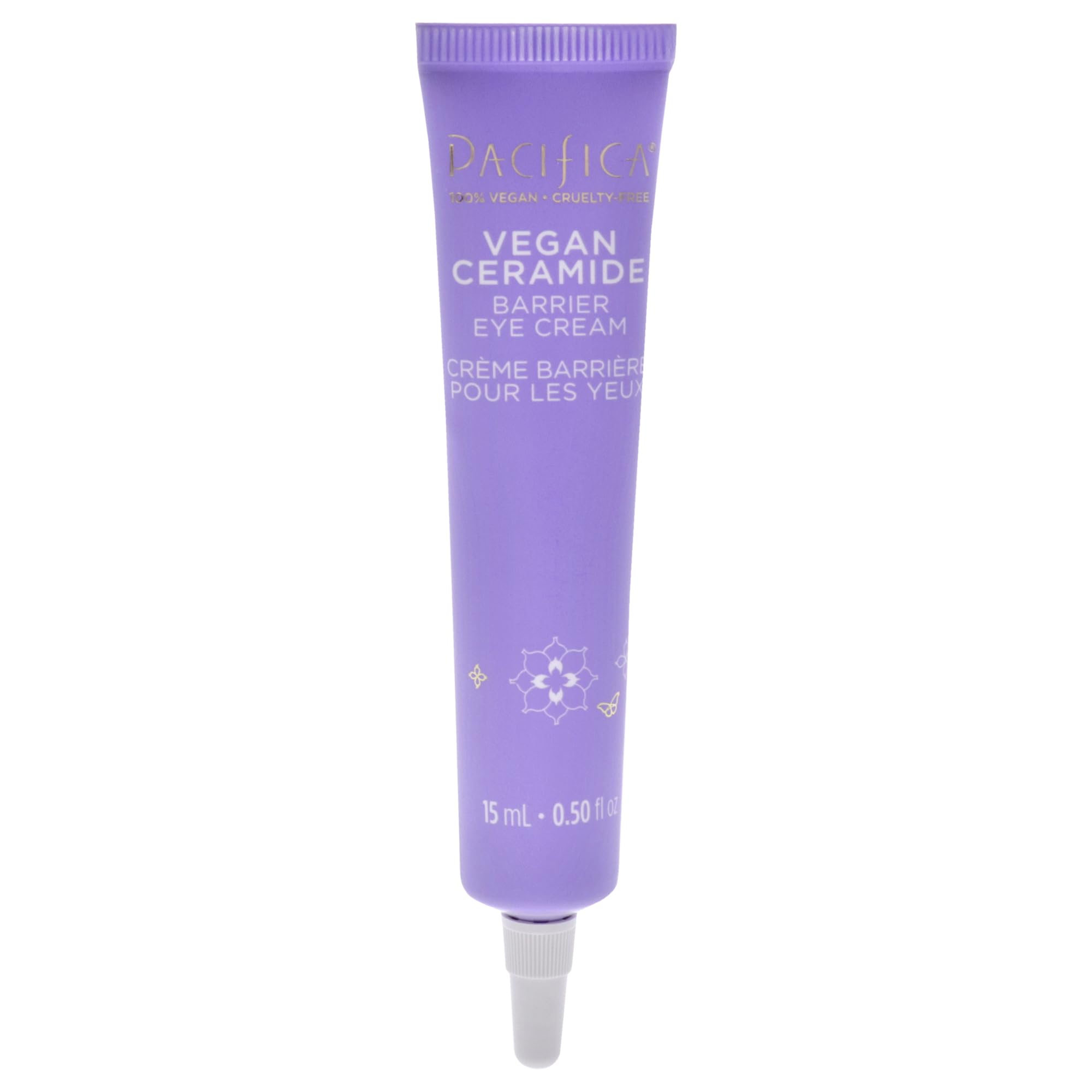 Pacifica Beauty, 100% Vegan Ceramide Barrier Repair Under Eye Cream for Fine Lines, Eczema Association Approved, Safe for Sensitive Skin for Delicate Undereye Area, Fragrance Free, 0.5 Fl Oz